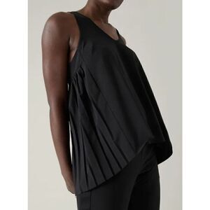 Athleta Swing Forward Pleated Tank black xs new